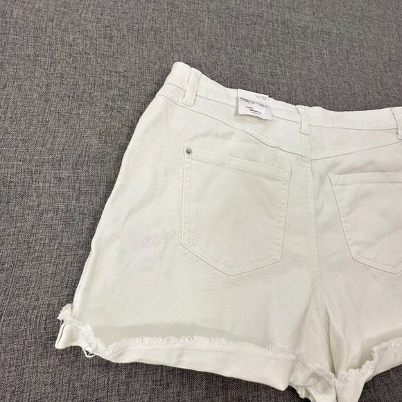NEW! INC Denim Cuffed Shorts Off White/ Polar Wash High Rise Sz 14 Msrp: $59.50 - Picture 9 of 10